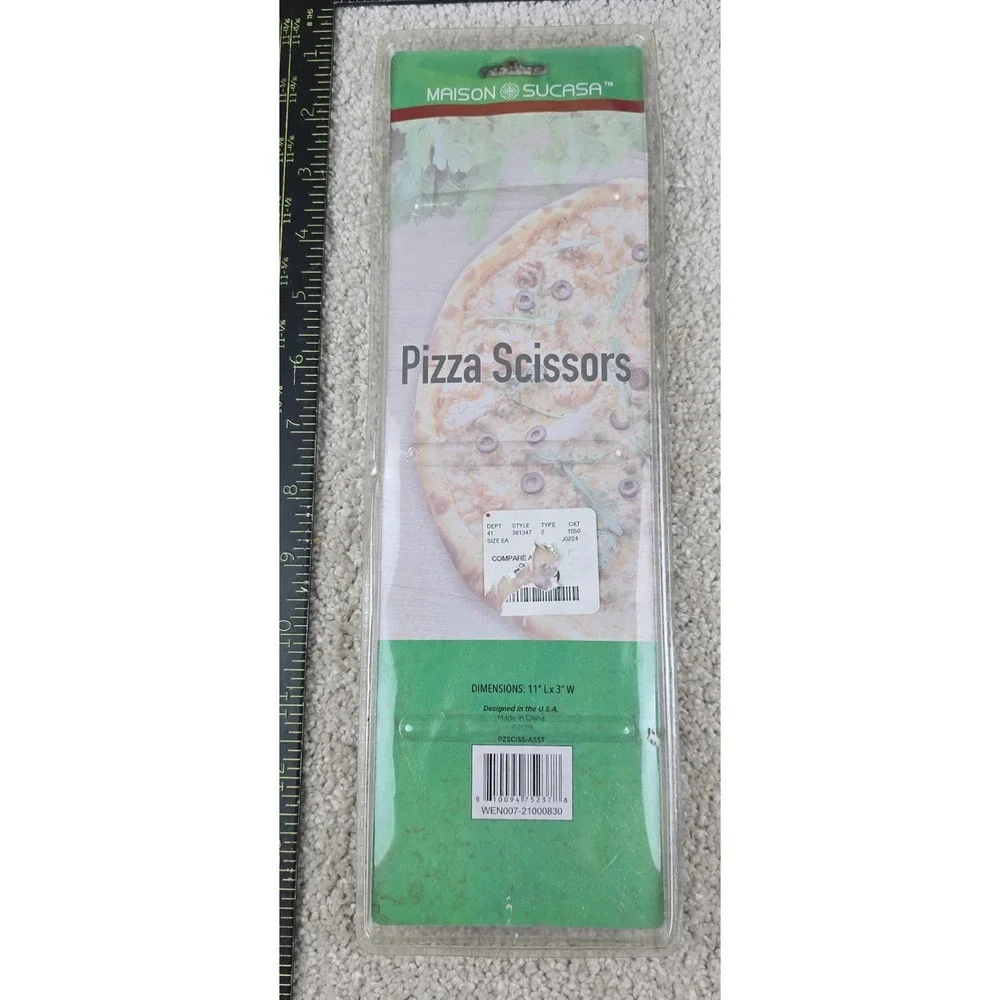 Maison Sucasa Pizza Scissors Black Red Stainless Steel 11 Inch Kitchen Shears